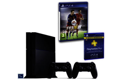 PS4 1TB Console, FIFA 16, 12 Month PSN, DualShock 4 Bundle PS4 1TB Console, FIFA 16, 12 Month PSN, DualShock 4 Bundle